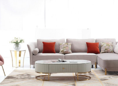 Wohnzimmer Modernes Sofa Ecksofa L Form Couchtisch Ecksofa Polster 2tlg. Set Neu